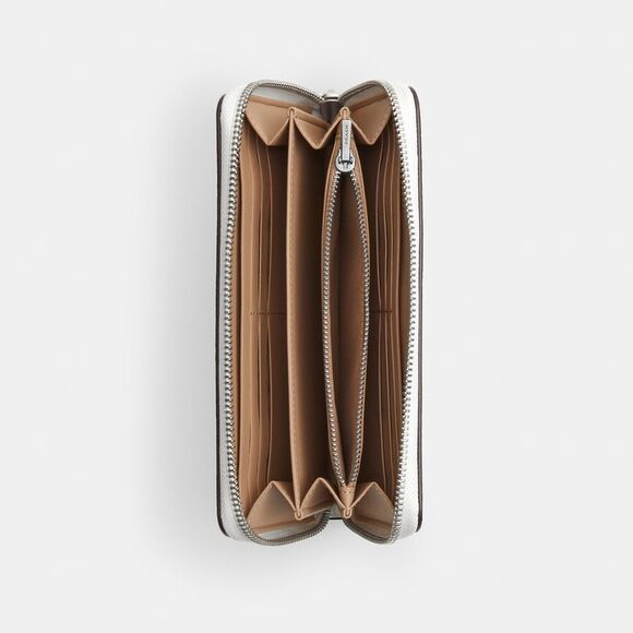 NWT Coach Outlet Long Zip Around Wallet In Signature Canvas  Blueberry Print - Picture 2 of 6